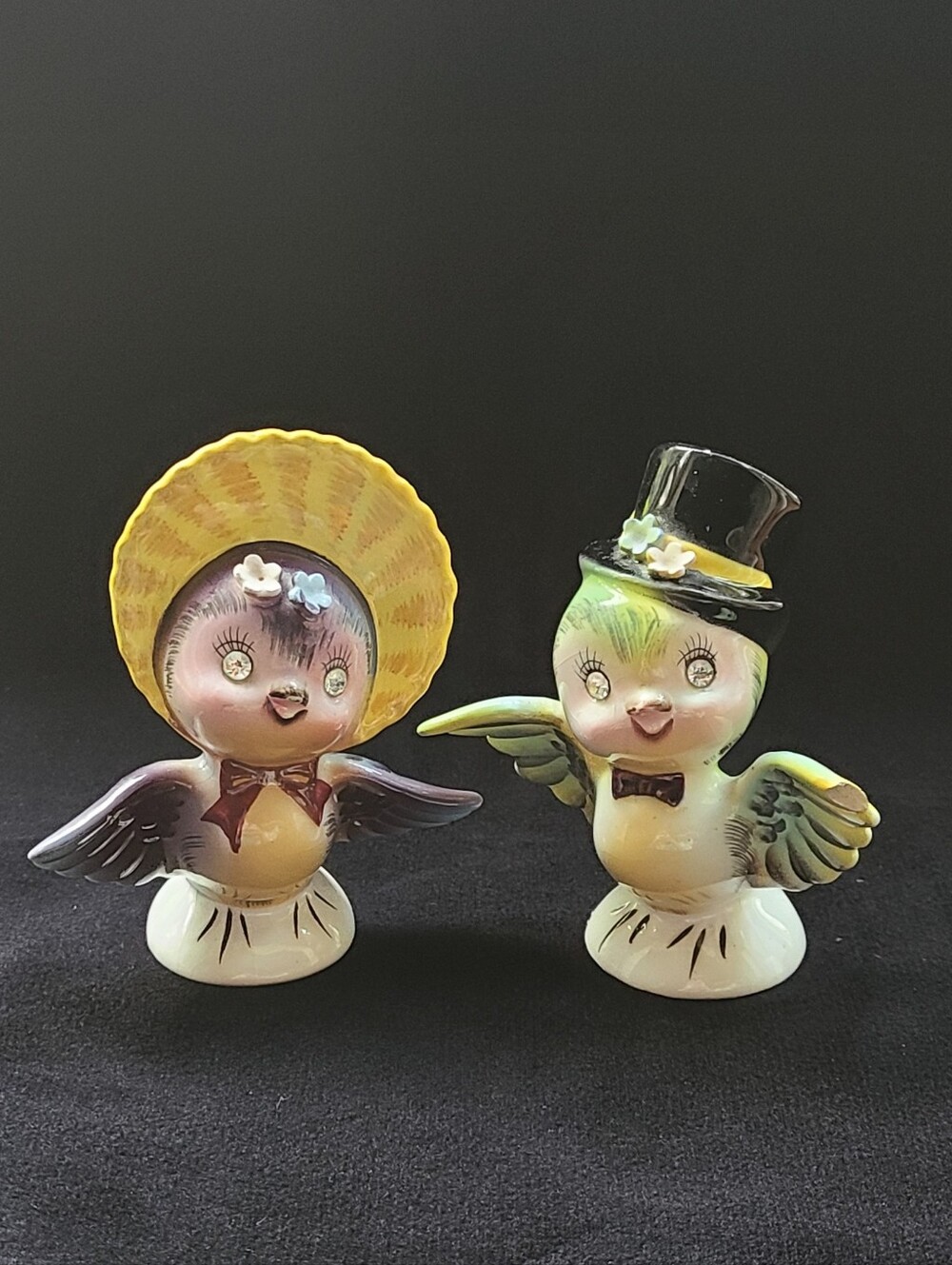 Vintage Lefton Anthropomorphic Birds Salt And Pepper Shakers